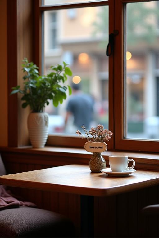 Mesa reservada junto a la ventana con vistas